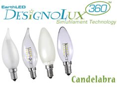 three light bulbs are shown with the logo for candlelabra designed by designerluxx