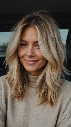 Discover trendy mom haircut ideas for various hair types including bobs, medium length, and easy-to-style looks. Whether you have straight, wavy, or curly hair, these styles work for round faces and low maintenance routines. Find inspiration for layers, thick hair, and modern styles. Thick Layered Bob, Blonde Wavy Hair Medium, Hair Cuts Medium Length Layers 2024, Women’s Medium Length Haircut Blonde, Haïr Cut Medium Hair Layers, Hair For Medium Length Haircut, Medium Blonde Haircut, Mid Length Hair Thick Hair, Medium Length Haircut Plus Size Women