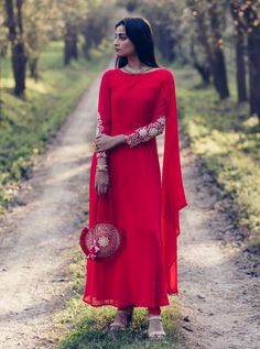 Asymmetric Kurta, Red Kurta, Kurta Cotton, Kurta Pant Set, Long Kurta, Poppy Red, Red Sequin, Kurta With Pants, Designer Dresses Indian