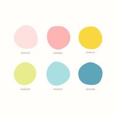 the color palettes for this website are all in different shades and sizes, including pink, blue, yellow, green, and white