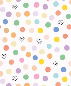 colorful polka dot pattern on white background