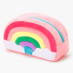 Claire's Rainbow Plush Makeup Bag - Pink Claires Store, Rainbow Products, Diy Girls Bedroom, Rainbow Plush, Claire's Accessories, Bath N Body Works, Rainbow Makeup, Kids' Bag, Stationary School