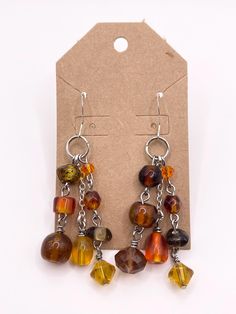 Orange earth tone silver cluster earrings La Crosse, Cluster Earrings, Earth Tones, Jewelry Earrings Dangle, Etsy Earrings, Beauty Book, Dangle Drop Earrings, Dangle Earrings, Accessory Gift