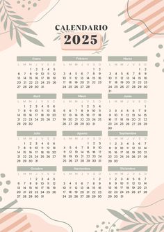 a calendar for the new year in spanish