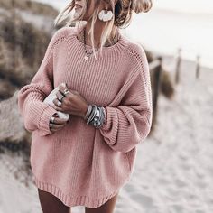 Stile Boho Chic, Look Boho Chic, Loose Pullover Sweater, Plain Sweaters, Boho Sweater, Winter Pullover, Estilo Chic, Loose Pullover, Sweater Collection