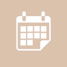 a calendar icon on a brown background with white squares in the bottom right hand corner