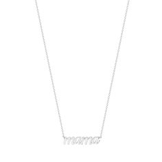 This small necklace features the name of your choice in a beautiful script font. Example is shown in all lowercase letters. First letter uppercase is available also. Available in: 925 Silver, Yellow or Rose Gold Plated Available in: 14K Yellow, White or Rose Gold Length is based on how many letters Height is approx. 0.20" - 0.25" - varies per letter and uppercase/lowercase Up to 10 letters only FINAL SALE Classic White Gold Necklaces With Custom Name, Signature Sterling Silver Name Necklace, White Gold Mother's Day Name Necklace, Custom Name White Gold Necklaces For Mother's Day, Custom Name White Gold Necklace For Mother's Day, Mother's Day White Gold Name Necklaces, Custom Name Sterling Silver Signature Necklace, Mother's Day Sterling Silver Signature Name Necklace, Mother's Day Signature Style Sterling Silver Name Necklace