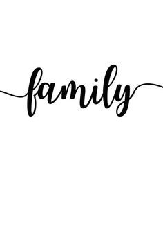 the word family written in black ink