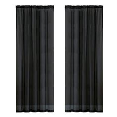 two black curtains on a white background