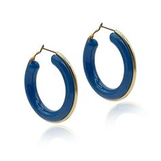 For hoop enthusiasts seeking a versatile year-round staple, look no further than our Navy Blue Resin Hoop Earrings, accented with a chic gold-plated brass stripe down the center. These earrings offer both style and sophistication, perfect for any occasion from casual outings to business attire. Crafted from lightweight navy blue resin, these hoops exude a timeless elegance that complements a wide range of looks. The addition of the gold-plated brass stripe adds a touch of luxury and refinement, elevating these earrings to must-have status in any jewelry collection. Avoid contact with water and cosmetics, such as creams or perfumes. Clean with a clean dry cloth. Comes with a velvet pouch. Resin Hoop Earrings, April Birthstone Jewelry, March Birthstone Jewelry, Forever Jewelry, Zodiac Jewelry, Gifts For New Mums, Pearl Jewellery Earrings, Men's Jewelry Rings, Velvet Pouch