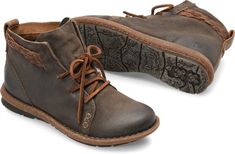 A vintage-inspired walking boot ornamented with a natural braided strap. Casual Oiled Leather Lace-up Boots For Outdoor, Fall Lace-up Boots For Walking With Stitched Sole, Casual Lace-up Boots With Rubber Sole For Fall, Fall Casual High-top Lace-up Boots, Casual High-top Lace-up Boots For Fall, Casual Ankle-high Lace-up Boots With Rubber Sole, Casual High-top Lace-up Boots, Casual Leather High-top Hiking Boots, Casual High-top Leather Hiking Boots