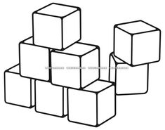 three cubes are stacked on top of each other