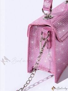 Bird in Bag - Fashionable Sequin Detail Flap Square Bag Pink Details, Novelty Bags, Print Style, Bird In Bag, Bag Bag, Square Bag, All Over Print, Fashion Prints, Top Handle