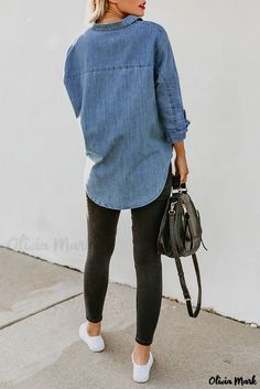 Deanwangkt-Turn Down Collar Buttoned Long Sleeve Denim ShirtProduct Description Tag Sale Tops Classification Blouses & Shirts Material 100%Cotton Size Chart inch/cm Bust Shoulder Sleeve_Length Length Relax Relax Relax Relax S 41.3 / 105 24.2 / 61.5 18.7 / 47.5 26.8 / 68 M 43.3 / 110 25.2 / 64 18.9 / 48 27.6 / 70 L 45.3 / 115 26.2 / 66.5 18.9 / 19.1 / 48.5 28.3 / 72 XL 48.4 / 123 27.6 / 27.8 / 70.5 19.3 / 49 29.1 / 74 2XL 51.6 / 131 29.1 / 29.3 / 74.5 19.3 / 19.5 / 49.5 29.9 / 76 Elasticity None Blue Denim Shirt, Long Sleeve Denim Shirt, Spaghetti Strap Maxi Dress, Swimsuits Hot, Chambray Dress, Boyfriend Style, Mini Shift Dress, Maxi Dress With Sleeves, Stylish Shirts