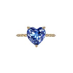 Mini Blue Sapphire Heart Ring | Over The Moon Elegant Royal Blue Gemstone Rings, Heart Cut Sapphire Jewelry For Gifts, Heart Cut Sapphire Jewelry Gift, Formal Heart-shaped Sapphire Jewelry, Luxury Formal Heart Ring With Prong Setting, Luxury Heart Ring With Prong Setting For Formal Occasions, Heart Cut Sapphire Birthstone Jewelry, Elegant Royal Blue Sapphire Ring As Gift, Elegant Royal Blue Sapphire Ring Gift