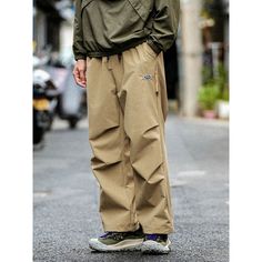 N-203-03 Full Length Parachute Pants With Elastic Waistband For Outdoor, Baggy Solid Parachute Pants For Outdoor, Casual Solid Color Parachute Pants For Outdoor, Relaxed Fit Parachute Pants For Outdoor, Casual Solid Parachute Pants For Outdoor Activities, Casual Relaxed Fit Parachute Pants For Outdoor, Baggy Pants For Outdoor Spring Activities, Casual Relaxed-fit Parachute Pants For Outdoor, Spring Outdoor Parachute Pants