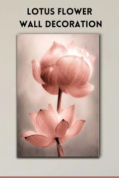 Lotus Flower Wall Decoration Flower Canvas Painting, Flower Wall Decoration, Yoga Space, Flower Painting Canvas