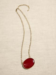 Mykonos Pendant Necklace | Aureus + Argent | Banana Republic Luxury Red Carnelian Jewelry With Cabochon, Red Carnelian Jewelry With Cabochon, Oval Red Carnelian Jewelry, Red Carnelian Oval Necklace, Red Carnelian Gemstone Jewelry, Red Jewelry With Gemstone Carnelian, Red Jewelry With Carnelian Gemstones, Red Oval Carnelian Necklace, Artsy Yellow Gold Jewelry With Carnelian Stones