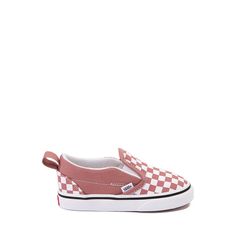 Vans Slip-On Checkerboard Skate Shoe - Baby / Toddler - Withered Rose Withered Rose, Rose Vans, Baby Vans, Wide Sneakers, Shoe Size Chart Kids, Baby Fits, Toddler Girl Shoes, Kid Fashion