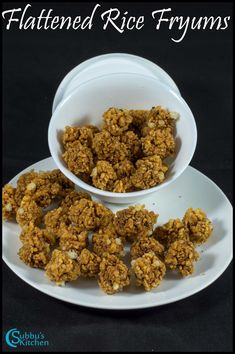 two white bowls filled with fried rice fritters