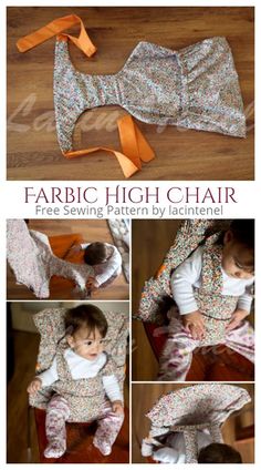 the instructions to make a fabric high chair for a baby's room or playroom