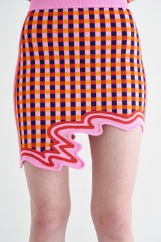 Nova Wavy Border Mini Skirt – PH5 Spring Gingham Mini Skort, Gingham Mini Skort For Spring, Trendy Plaid Mini Skirt For Spring, Spring Gingham Mini Skirt, Playful Pink Mini Skort, Trendy Gingham Skirt For Spring, Fitted Gingham Mini Skirt, Spring Plaid Mini Skort, Spring Plaid Mini Length Skort