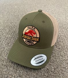 Park Ranger Hat, Wear Store, Hat Design, Park Ranger, Hats Snapback, Mesh Cap, Custom Hats, Jurassic Park, Embroidered Patch