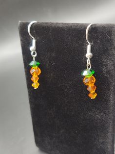 Handcrafted Sterling Silver Swavorski (Fire) Crystal Carrot Earrings Whether it's a carat or a couple carrots this gift is sure to make anyone smile this Easter.  ☺️🥕 Nickel Free Orange Earrings For Gift, Nickel-free Orange Earrings For Gift, Orange Pierced Earrings As Gift, Orange Earrings With Ear Wire For Gift, Orange Dangle Earrings For Gift, Orange Earring Jewelry Gift, Orange Drop Earrings For A Gift, Carrot Earrings, Fire Crystal