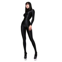 Product Description:Introducing our Glossy Shiny Satin Sexy Women Long Sleeve Bodysuit - the perfect addition to any fashion-forward woman's wardrobe. Made from a blend of high-quality nylon and spandex. this full-length one-piece tights silky... Fitted High-cut Leg Smoothing Bodysuit, Sleek Fitted Leotard With Smoothing Details, Fitted Smoothing Bodysuit With High-cut Leg, Smoothing Fitted Bodysuit With High-cut Leg, Sleek Fitted High-cut Leg Bodysuit, Fitted Smoothing Bodysuit For Party, Stretch One-piece Bodysuit For Club, Sleek Stretch One-piece Bodysuit, Fitted Smoothing One-piece Leotard