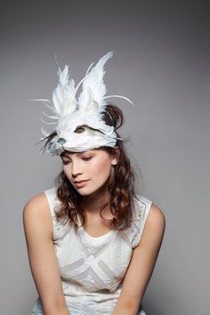 Luxury White Rabbit Mask White Rabbit Headdress Festival