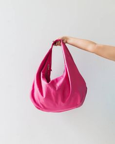 PINK - Large hobo Bag, pink soft leather hobo bag, leather hobo bag, hobo bag large, pink leather ba Soft Leather Hobo Bag, Large Hobo Bag, Pink Shoulder Bag, Hobo Bags, Large Shoulder Bags, Black Leather Bags, Leather Hobo Bag, Work Bag, Boho Bag