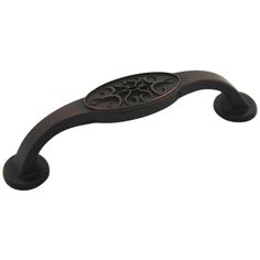 Three and three quarters inch hole spacing cabinet drawer pull with an engraved oval in the middle Bronze Kitchen Hardware, Oil Rubbed Bronze Cabinet Pulls, Oil Rubbed Bronze Cabinet Hardware, Bronze Cabinet Pulls, Bronze Cabinet Hardware, Bronze Kitchen, Dark Wood Cabinets, Bronze Cabinet, Cabinet Hardware Knobs