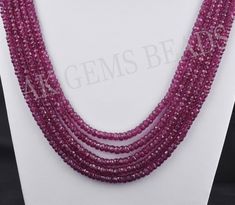 PRODUCT DETAILS: AAA Natural Red Ruby Imitation 5 Strand Faceted Rondelle Indian Beaded Jewelry For Women Necklace Jewelry Stone Name :- Red Ruby Imitation Bead Size :- 3-4mm Length :- 13 to 15 Inches Bead Shape :- Rondelle Bead Type :- Faceted Quality :- AAA (Excellent) 2. NECKLACE LENGTHS :- 1st Strands :- 13 Inches 2nd Strands :- 13.5 Inches 3rd Strands :- 14 Inches 4th Strands :- 14.5 inches 5th Strands :- 15 inches More Fine Shop Gemstones Gemstone Indian Beads Necklaces Variety Hooks :- ht Elegant Red Rondelle Beads, Red Rondelle Jewelry With Faceted Beads, Red Rondelle Beads Jewelry With Faceted Detail, Oval Spacer Beads Necklace For Party, Red Gemstone Beads Necklace For Party, Party Gemstone Beaded Necklaces With Round Beads, Party Beaded Necklaces With Gemstone Beads, Red Ruby Faceted Beaded Necklaces, Red Ruby Beaded Necklaces With Faceted Details