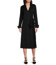 Alex Marie Adaline Jetset-Tech Super Stretch Wrap Dress | Dillard's Formal Fall V-neck Wrap Dress, Formal V-neck Wrap Dress For Fall, Fall V-neck Wrap Dress For Work, Fall Workwear V-neck Wrap Dress, Fall Wrap Dress For Work With Surplice Neckline, Office Dress With Surplice Neckline For Fall, Fall Midi Dress With Surplice Neckline For Work, Fall Office Dress With Surplice Neckline, Formal Wrap Dress With Surplice Neckline For Fall