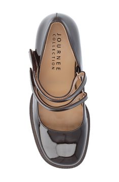 Finished with a dainty pair of mary jane straps, this rich faux-leather pump features a sleek, streamlined silhouette grounded on a slender half-column heel. 3 1/4" heel; 1" platform Synthetic upper, lining and sole Imported Mary Jane Pumps, Journee Collection, Leather Pumps, Women's Pumps, Mary Janes, Nordstrom Rack, Faux Leather, Nordstrom, Pumps