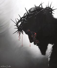 Dark Biblical Art, Crucifixion Art, Jesus Crown, Jesus Christ Illustration, Biblical Artwork, Love Christian, Church Backgrounds, Jesus Artwork