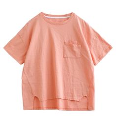 Details: Gender: Women Item Type: T-Shirt Material: Cotton Linen Pattern Type: Solid Season: Summer Style: Leisure, Daily, Retro Occasion: Going Out, Daily Size: One Size Length: 58.00 - 66.00 cm/ 22.83 - 25.98 " Bust: 120.00 cm/ 47.24 " Sleeve: 34.00 cm/ 13.39 " Casual Summer T-shirt With Pockets, Spring T-shirt With Pockets And Relaxed Fit, Summer Graphic Tee With Pockets, Graphic Tee Short Sleeve T-shirt With Pockets, Summer Plain T-shirt In Relaxed Fit, Summer Relaxed Fit Plain T-shirt, Relaxed Fit Graphic Tee With Pockets, Plain Relaxed Fit T-shirt For Summer, Summer Crew Neck Tops With Pockets