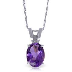 Item: 1693 Description 14k. Solid Gold Necklace With Natural Amethyst (White Gold) Comes With 18" Long, 0.68 Mm Thickness Double Link Rope Chain. Item Information Metal: 14k. Solid Gold Metal Weight: 0.90 Gr. Gemstones 1 Oval Shape, 7x5 Mm, Amethyst = 0.85 Ct Measurements Height: 0.44 In ( 11.2 Mm) Width: 0.2 In ( 5.1 Mm) Oval Purple Gemstones, Oval Purple Diamond Cut Jewelry, Purple Oval Diamond Cut Jewelry, Classic Amethyst Purple Necklace, Classic Purple Amethyst Necklace, Solid Gold Necklace, Amethyst Color, Rope Chain, Purple Gold