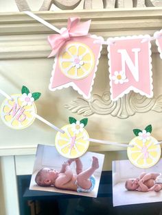 "Celebrate your Little Girls Birthday with this Yellow & Pink Beautiful Lemon  Birthday High Chair Banner  ONE + Photo BANNER  39.99 Sparkle everything us  party decorations:    Add style and sparkle to your Lemonade birthday party with this sparkly banner.  This festive Lemonade ONE & PHOTO BANNER  will surely be a conversation piece at any party, event, photo shoot, cake smash, as a photo prop or in any home. The YELLOW and PINK color sheme would be perfect for a girl SUMMER birthday party. Panels are 5.5 for the One banner  with the WHITE LETTERS and are connected with white Satin ribbon and bows on each end. The letters and the Lemons are made out of high quality glitter card stock. Every item in our shop is made with the highest quality materials, from the paper to the ribbon!  Also i Pink Lemonade Smash Cake, 1st Birthday Lemon Theme, Lem-one-ade Party, Lemon First Birthday Theme, Lemon Birthday Theme, Lemonade First Birthday Party, Lemonade Banner, Halfway To One, Snowflake Birthday Party