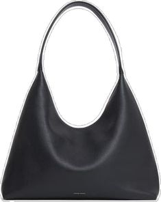 Chic Smooth Grain Hobo Bag For Shopping, Chic Hobo Bag With Smooth Grain For Shopping, Sleek Smooth Grain Shoulder Bag For Shopping, Chic Black Smooth Grain Hobo Bag, Sleek Shoulder Bag With Smooth Grain For Shopping, Chic Black Hobo Bag With Smooth Grain, Sleek Leather Hobo Bag For Daily Use, Mansur Gavriel, Leather Hobo Bag