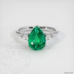 Emerald Ring 2.28 Ct. 18K White Gold | The Natural Emerald Company Gia Certified Green Pear-shaped Rings, Classic Pear-shaped Green Ring, Classic Green Pear-shaped Ring, Pear-shaped Brilliant Cut Green Emerald Ring, Pear-shaped Brilliant Cut Emerald Ring, Green Pear-shaped Brilliant Cut Emerald Ring, Gia Certified Pear-shaped Green Emerald Ring, Green Pear-shaped Emerald Gemstone Ring, Green Pear-shaped Emerald Ring