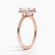 Princess Cut Cambria Halo Diamond Engagement Ring - 14K Rose Gold. This glittering halo ring features delicate pavé diamonds that encircle the center gem and adorn the band. An open gallery makes this ring light and feminine for a truly special look (1/5 total carat weight). Princess Cut Diamond Ring Gold, Luxury 14k Rose Gold Wedding Ring With Center Stone, Luxury 14k Rose Gold Halo Setting Rings, Luxury 14k Rose Gold Rings With Halo Setting, Luxury Rose Gold Diamond Halo Ring, Anniversary Halo Ring With Radiant Cut, Round 14k Rose Gold Diamond Ring With Accents, Timeless 14k Rose Gold Rings With Diamond Accents, Luxury Rose Gold Cluster Ring With Brilliant Cut