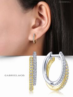 14K YellowWhite Gold Fashion Earrings EG13839M45JJ #FineJewelry#FashionJewelry#UniqueJewelry#GiftIdeas#UniqueGifts #DiamondJewelry #Jewelry  #GabrielNY #DiamondJewelry #FineJewelry #GabrielAndCo #UniqueJewelry #Earrings #FashionEarrings#YellowWhiteGoldEarrings #YellowWhiteGoldFashionEarrings#GoldEarrings #GoldFashionEarrings