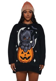 Free, fast shipping on Plus Too Cute To Spook Oversized Sweater at Dolls Kill, an online Halloween and costumes store. Shop Trickz N' Treatz sexy Halloween costumes and Halloween clothing, shoes, and accessories here. Spooky Fashion, Pumpkin Sweater, Pumpkin Graphic, Halloween Clothing, Easy Winter Outfit, Winter Mode, Costume Store, Halloween Sweater, Early Fall Outfit