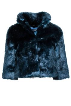 Current Boutique-Marciano - Dark Teal Faux Fur Coat Sz 2 Dark Teal Outfit, Fitted Blue Fur Coat For Winter, Blue Long Sleeve Fur Coat For Winter, Winter Blue Faux Fur Coat, Luxury Blue Fur Coat With Faux Fur Trim, Luxury Blue Fur Coat, French Girl Chic, Chic Shop, Petrol Blue