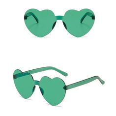 Green Heart Sunnies -Nwt -From Boutique -Super Cute For Events + Normal Use -Rimless Feature -Dark Green Color Green Heart Glasses, Green Heart Sunglasses, Outfits Lollapalooza, Couture Sunglasses, Concert Fit, Marc Jacobs Sunglasses, Heart Glasses, Black Aviator Sunglasses, Michael Kors Sunglasses