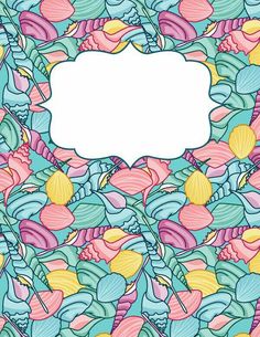 a colorful floral background with an empty space for the text in the center, surrounded by leaves and flowers