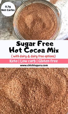 sugar free hot cocoa mix with dairy and dairy options keto low carb gluten free