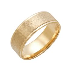 10K Yellow Gold Hammered Finish Mens Wedding Bands - LTB JEWELRY Mens Wedding Bands Hammered, Gold Mens Wedding Band, Star Wedding Band, Hammered Wedding Bands, Mens Gold Wedding Band, Yellow Gold Wedding Band, White Gold Wedding Bands