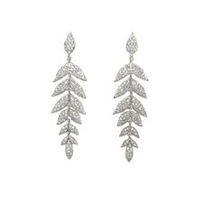 These Diamond leaf-shaped drop earrings are a versatile piece of jewelry that can be worn with a variety of outfits, from formal dresses to casual ensembles. They make a perfect gift for a nature lover or someone who appreciates the beauty of organic forms. Whether worn for a special occasion or as an everyday accessory, these earrings are sure to add a touch of glamour and sophistication to any outfit.14 karat white gold 298 Round Diamonds, 1.49 total carat weightItem# 150-01804 The Bling Ring, Organic Forms, Organic Form, Everyday Accessories, Bling Rings, Nature Lover, Round Diamonds, Silver Earrings, Diamond Earrings